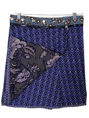 NWT ZAND Amsterdam Anna Rayon Long Reversible Snap Wrap Skirt OSFM
